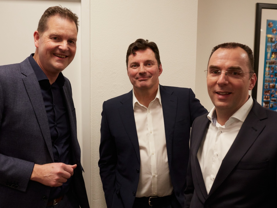 Christmas dinner 2019 - Left to right: Roland Hooghiemstra CEO S[&]T, Ad Maas (CEO Spectral Industries) and Bart van Mierlo (one founder of S[&]T Corp.)